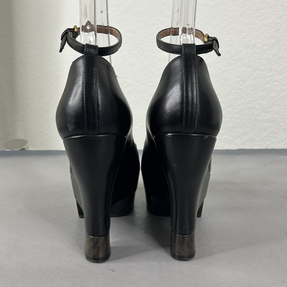 YSL Studio Platform Pump 75 Split Wedge Flatform Mary Jane Rodin Heels Wood Ankl - Picture 4 of 8